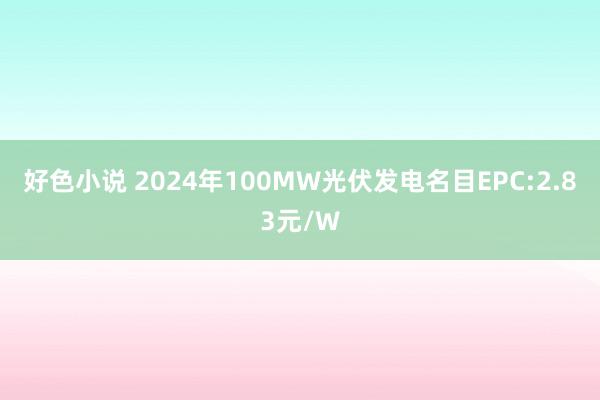 好色小说 2024年100MW光伏发电名目EPC:2.83元/W