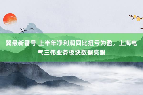 翼最新番号 上半年净利润同比扭亏为盈，上海电气三伟业务板块数据亮眼