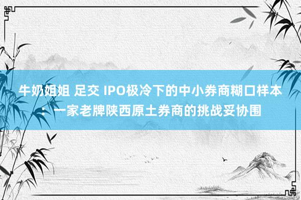 牛奶姐姐 足交 IPO极冷下的中小券商糊口样本：一家老牌陕西原土券商的挑战妥协围