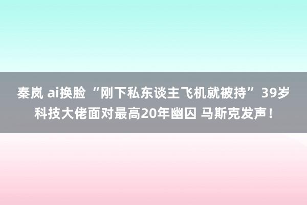 秦岚 ai换脸 “刚下私东谈主飞机就被持” 39岁科技大佬面对最高20年幽囚 马斯克发声！