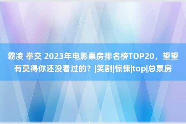 霸凌 拳交 2023年电影票房排名榜TOP20，望望有莫得你还没看过的？|笑剧|惊悚|top|总票房