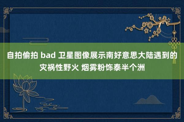 自拍偷拍 bad 卫星图像展示南好意思大陆遇到的灾祸性野火 烟雾粉饰泰半个洲