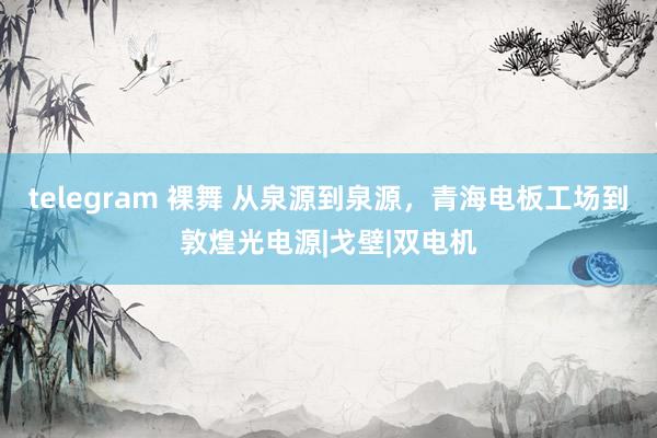 telegram 裸舞 从泉源到泉源，青海电板工场到敦煌光电源|戈壁|双电机